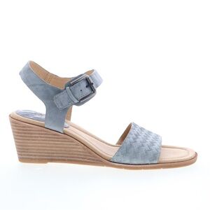 Sofft “Garin” Leather Wedge Sandal in Slate (Blue/Gray) Size 9
